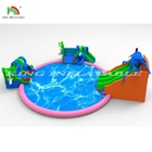 Non Toxic Inflatable Water Slide Open Water Park With Pool