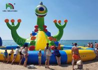 Amazing Cartoon Monster Plato PVC Blow Up Water Slide With 15m Dia Pool