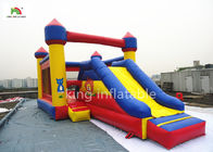 Waterproof Inflatable Jumping Castle With Slide Outside Yellow Rockey