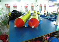 Hot Air Welded Inflatable Banana Boat Yellow Red Durable 0.9mm PVC Tarpaulin