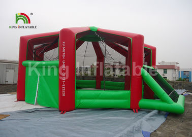 Customized Rent Red Indoor Inflatable Football Arena For Adults Anti - Crack / Anti - Skid