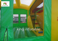 Colorful Amusement Inflatable Jumping Castle With Slide For Toddler Oxford CE Blower