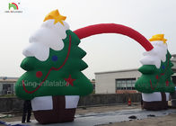 Green Color CE Nylon Merry Christmas Tree Inflatable Archway For Santa Claus Xmas Decoration 11m